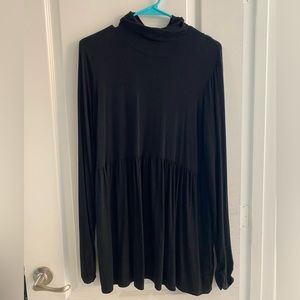 Motherhood maternity black babydoll mock neck tunic